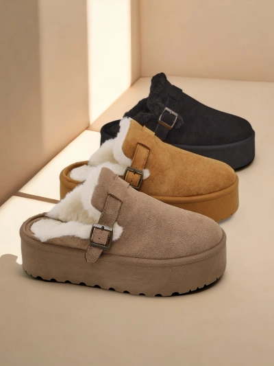 Royalfashion Къси глезенови ботуши без токчета за жени Поктес