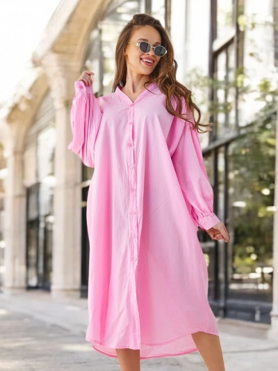 Рокля с дълги ръкави от памук Royalfashion