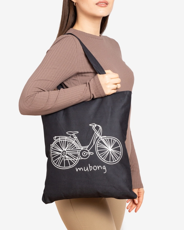 Royalfashion Материална чанта с бял принт