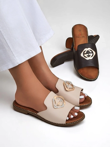 Royalfashion Дамски чехли на плоска подметка Goldie Spark