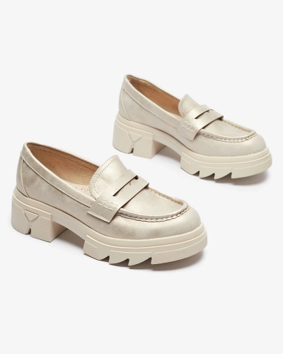 Златни дамски мокасини от еко кожа Sepop- Footwear