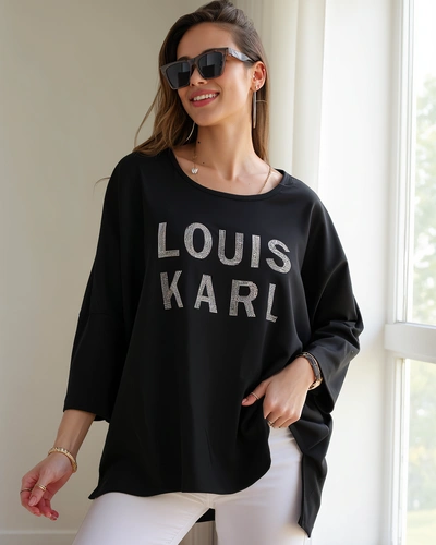 Royalfashion Дамска блуза от вискоза с камъни