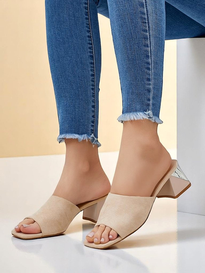 Дамски чехли Royalfashion с декоративни токчета Vollatie