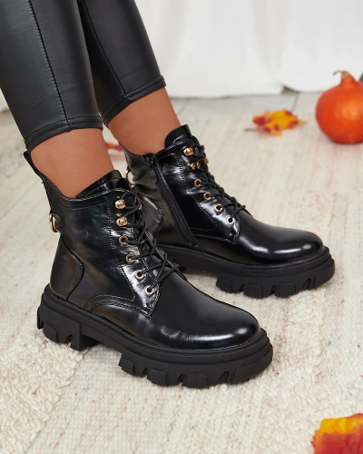 Royalfashion Черни дамски изолирани ботуши Selori от екокожа