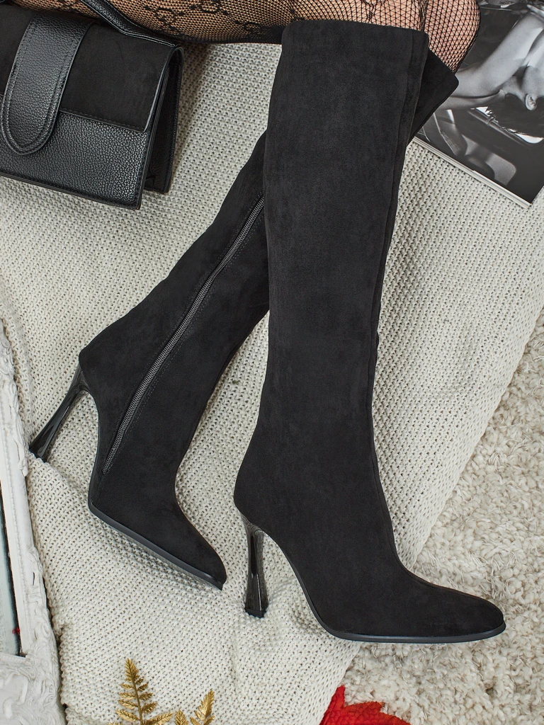 Дамски еко велурени ботуши на ток Arvelora