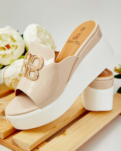 Royalfashion Лакирани дамски джапанки на Sailla