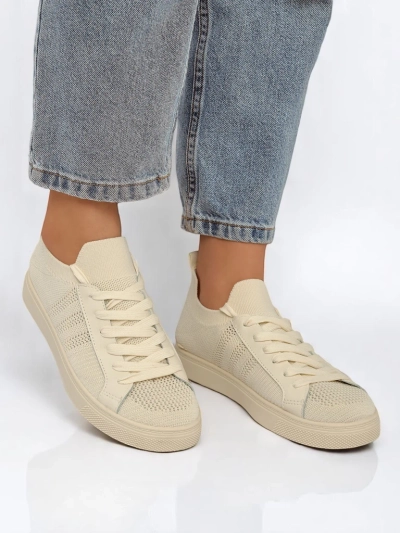 Бежови кецове Damiani – леки маратонки плат/еко кожа за лятото