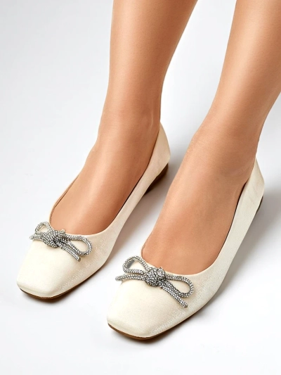 Летни балета обувки Royalfashion за жени с панделка и блясък Ofenal