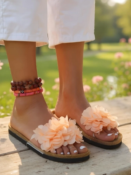 Royalfashion Дамски чехли с цветчета Flora Soft