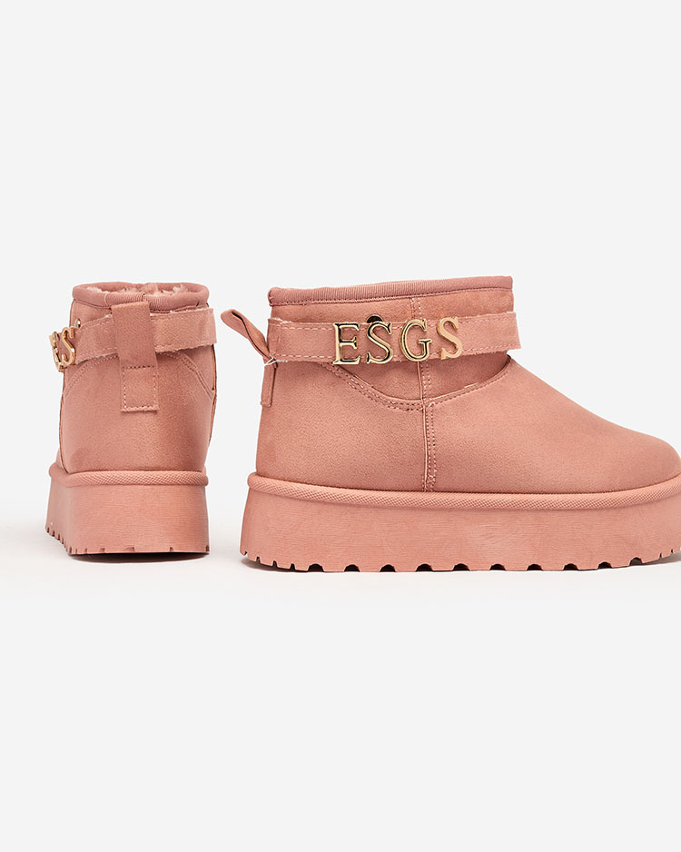 Royalfashion Светлокафяви дамски обувки a'la ботуши за сняг с орнамент Parisela