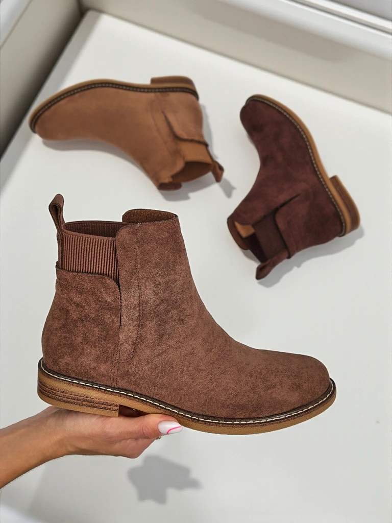 Дамски боти в стил Челси от еко-велур Veysi