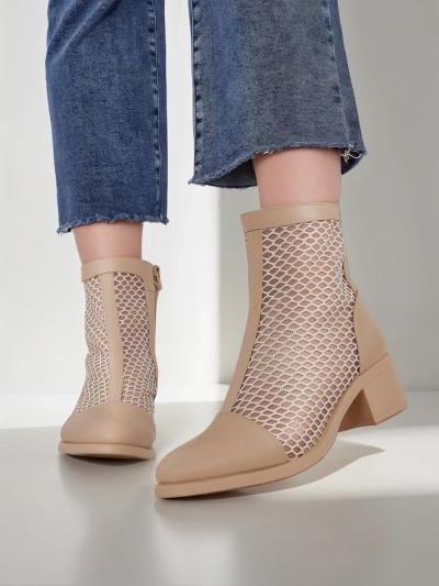 Royalfashion Женски обувки до глезена с отворени детайли и нисък ток Rowices