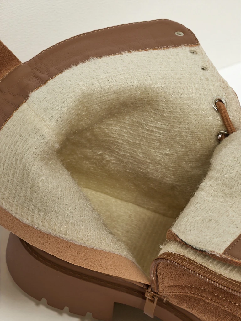 Дамски еко велурени боти с връзки Ferlyne