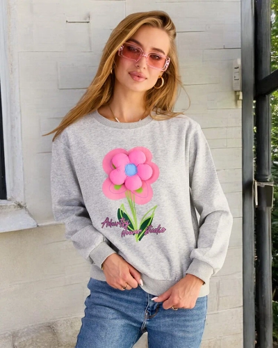 Royalfashion Дамски суитшърт с тънък принт