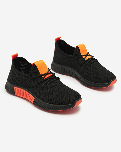 Черни дамски спортни обувки с оранжеви вложки Keteti - Обувки