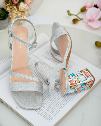 Royalfashion Дамски сандали Solepte Crystal Post