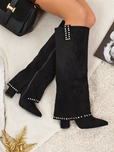 Дамски еко велурени ботуши с горна част Bryves