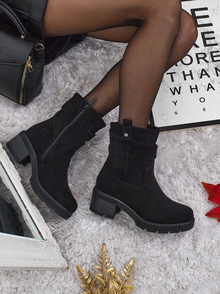 Дамски високи еко велурени боти Carmine