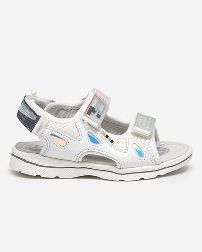 Białe dziecięce sandałki z naszywkami Berigi - Obuwie