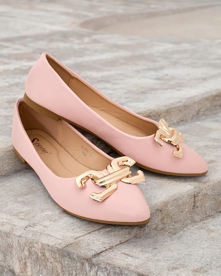 Royalfashion Черни балеринки за жени с декорация на върха на пръста Figgda