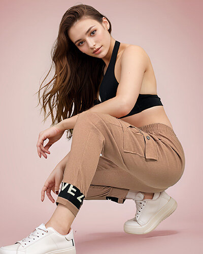 Royalfashion Дамски бойни панталони от плат