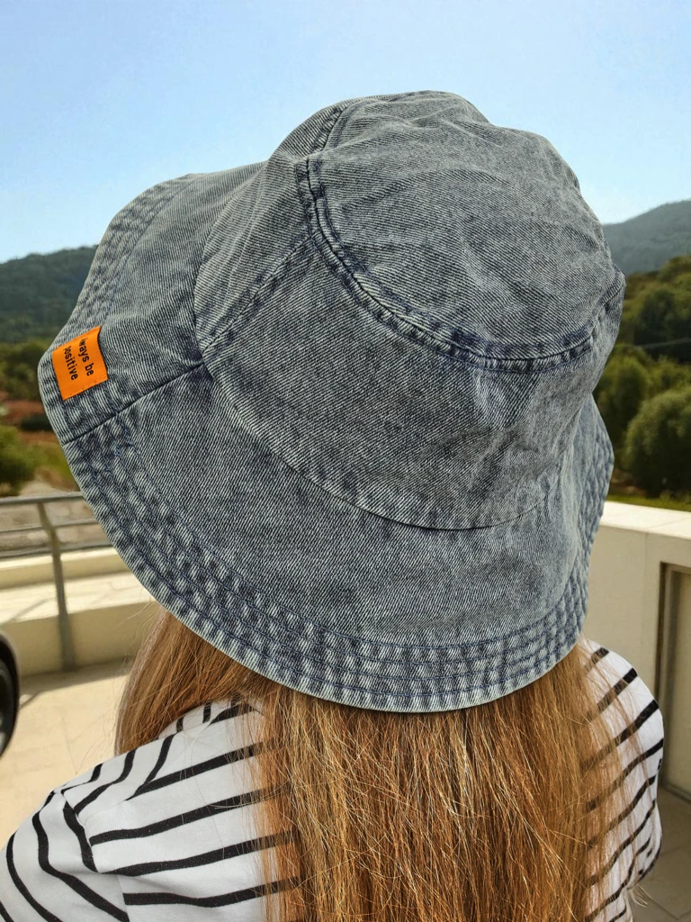 Дамска шапка Athena Denim Look bucket hat от полиестер, удобна