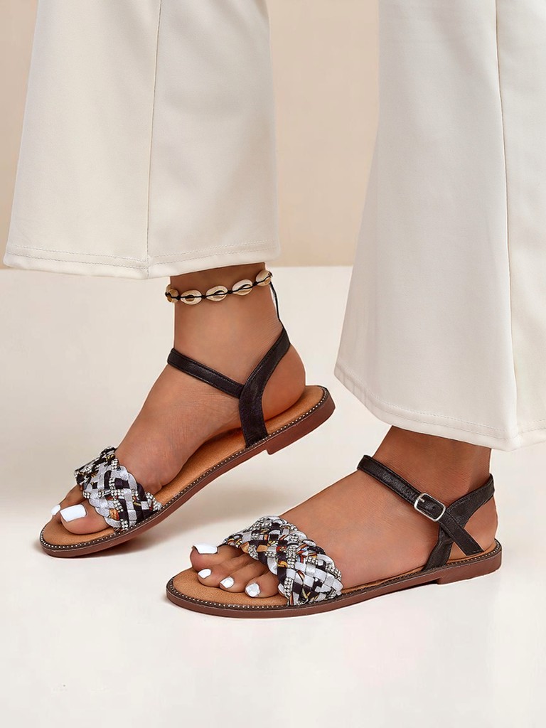 Royalfashion Дамски сандали на равна подметка ColorStrap