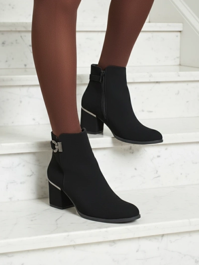 Дамски еко кожени боти до глезена на ток Ruvina