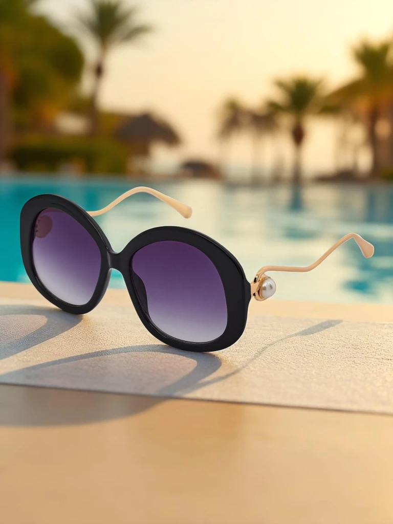 Royalfashion Слънчеви очила с декоративни дръжки Glam Shine