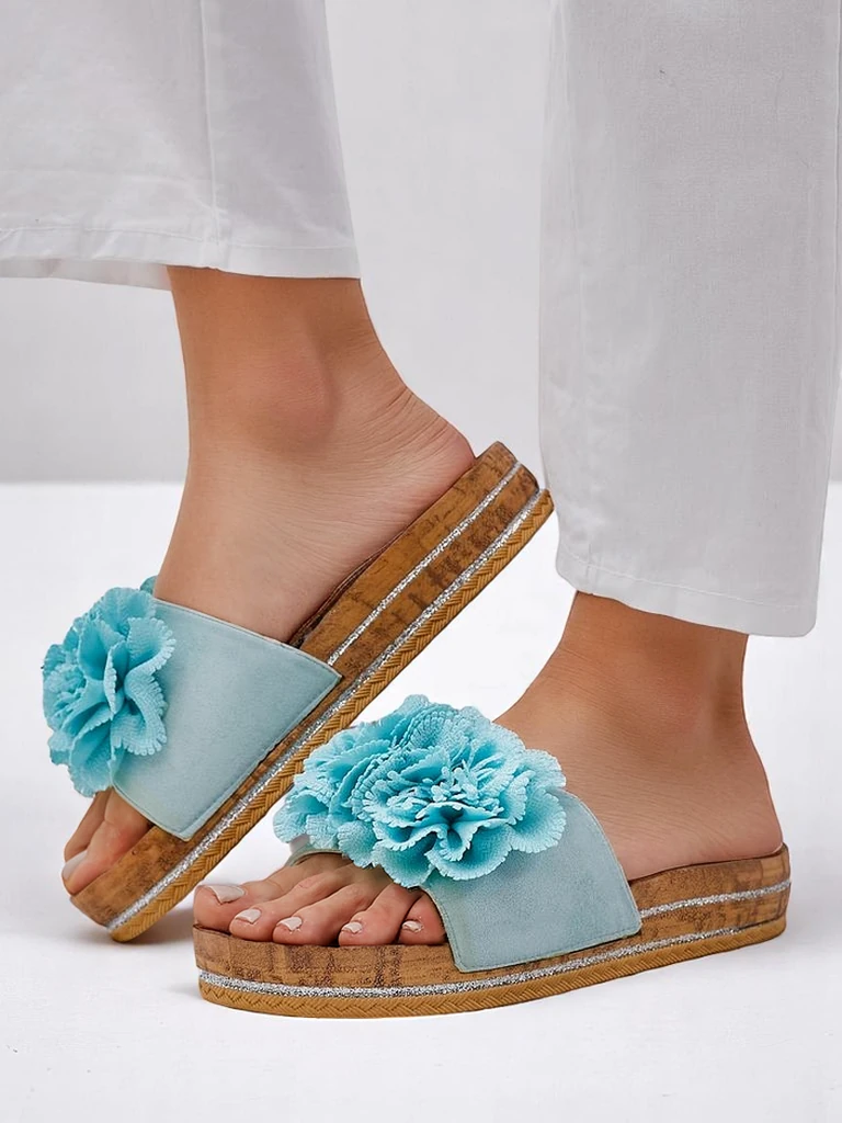 Royalfashion Жени сандали с цветя Focce