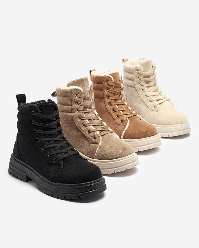 Дамски изолирани ботуши тип "трапер" в черен цвят Tivica - Обувки