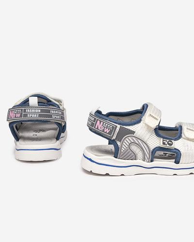 Białe dziecięce sandałki z naszywkami Kiteks - Obuwie