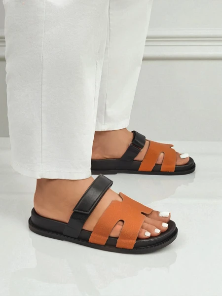 Royalfashion Дамски сандали от еко кожа тип slip-on FlexiComfi