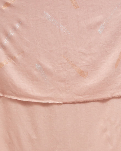 Роялфашън Розов дамски тънък шал с брокат