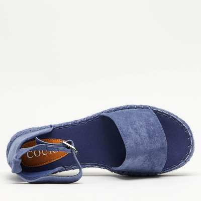 Niebieskie damskie sandały na platformie Sitra - Obuwie