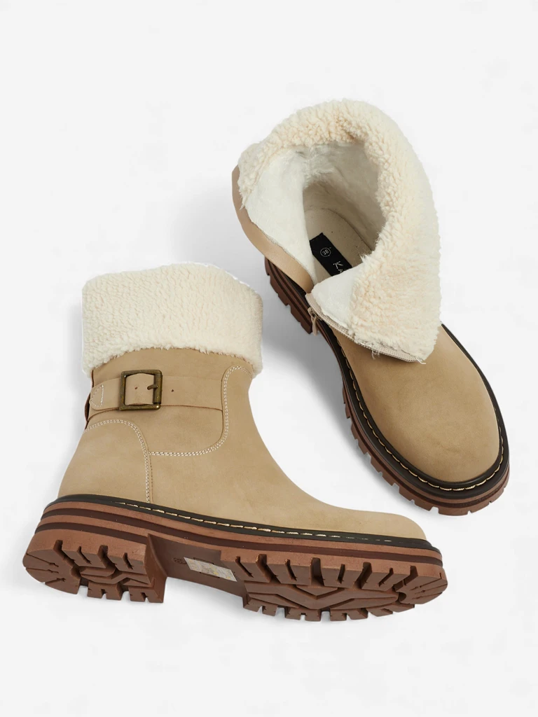 Дамски еко кожени боти с овча кожа Merli