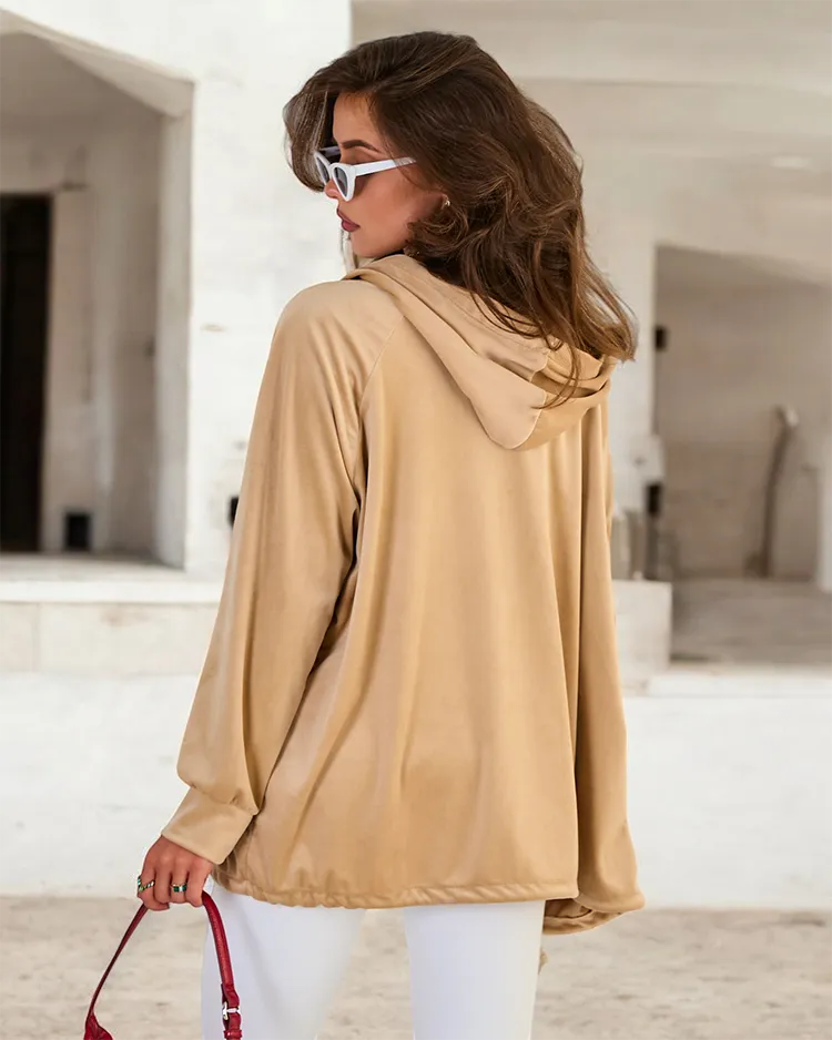 Royalfashion Дамски суитшърт с качулка без цип