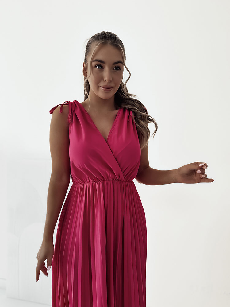 Royalfashion Дамска плисирана миди рокля