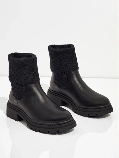 Дамски еко кожени боти с пух Kesy