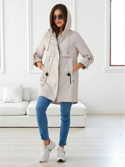 Royalfashion Дамско дълго ветровно яке