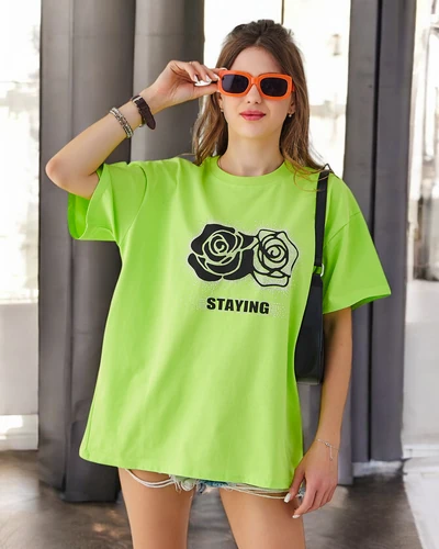 Royalfashion Дамска памучна тениска Роза Цвете