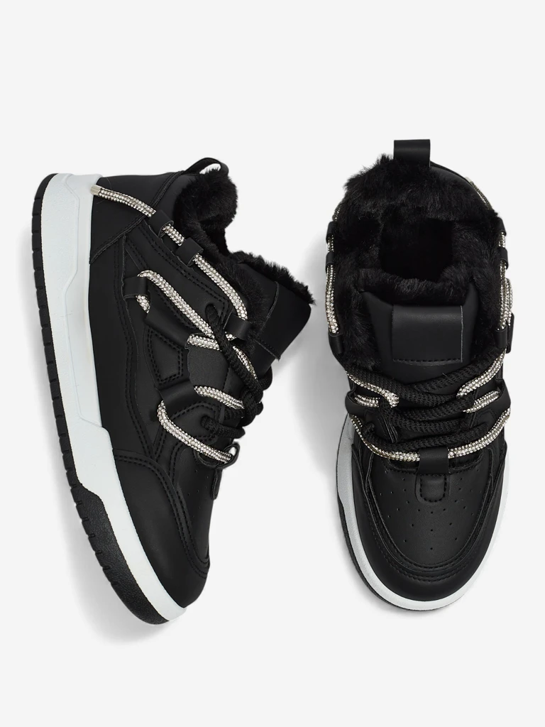 Дамски сникърси Luna черни от екологична кожа за всеки ден