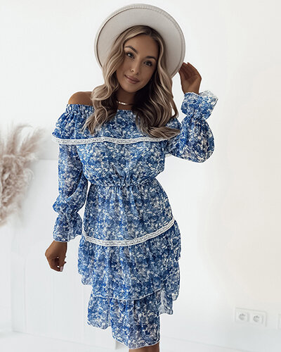 Royalfashion Дамска флорална рокля mini a'la hiszpana