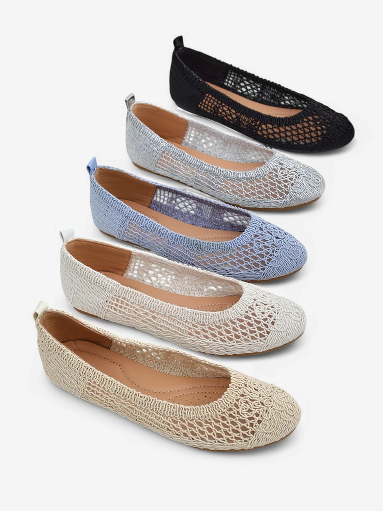 Royalfashion Жени перфорирани балетни обувки Annete