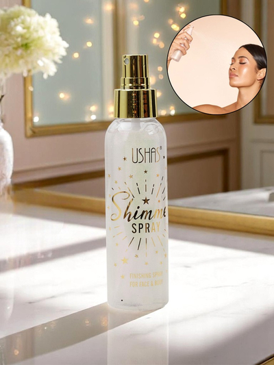 USHAS Летен Спрей - Течен Хайлайтър за Лице и Тяло Перлен