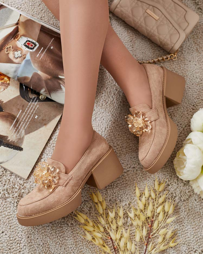 Royalfashion Дамски мокасини Pegorani с висок ток