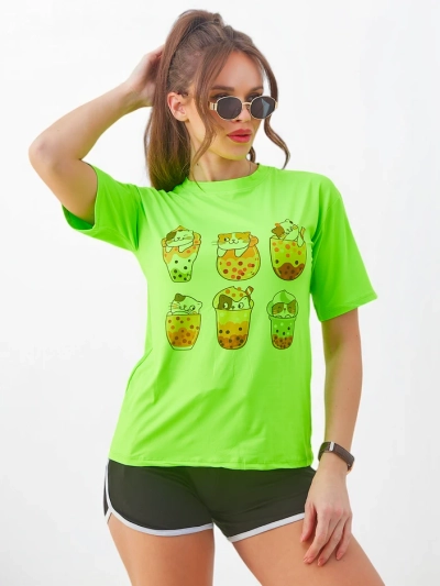 Royalfashion Жени спортен комплект с тениска и къси панталони Kitty Cat