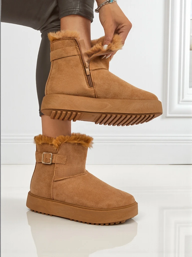 Royalfashion Къси дамски боти тип сноубутс Aurelia Classico