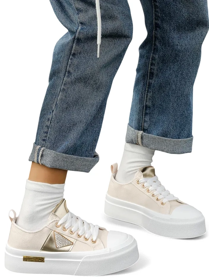 Обувки на платформа Royalfashion за жени Златен свят