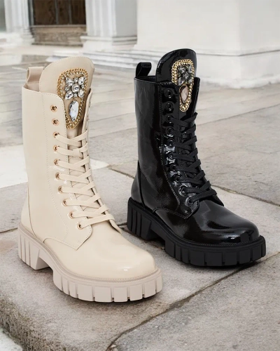 Royalfashion Дамски ботуши Operre с дантела
